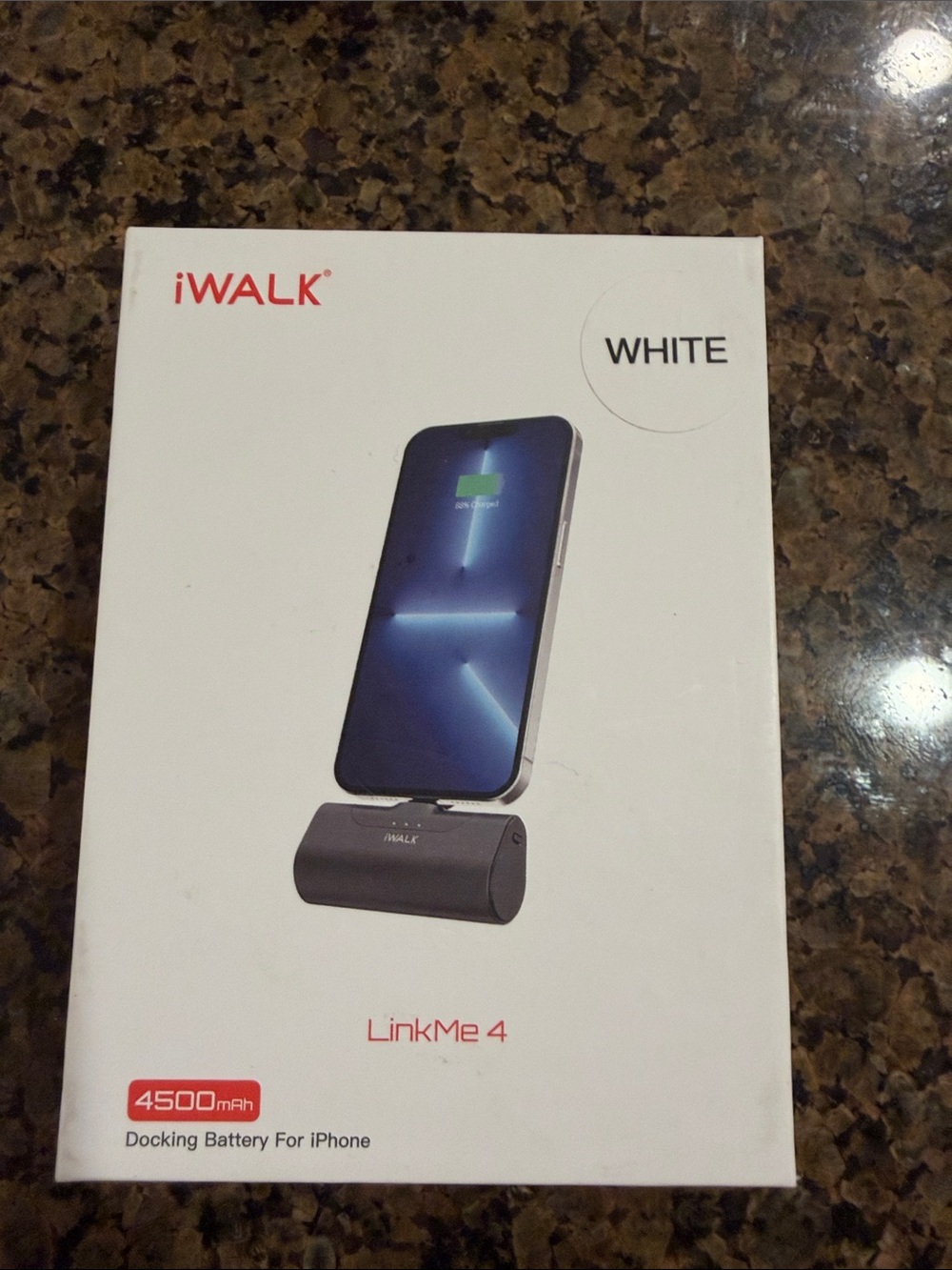 iWALK LinkPod 4 Docking Battery for iphone 4500mAh Color WHITE Portable